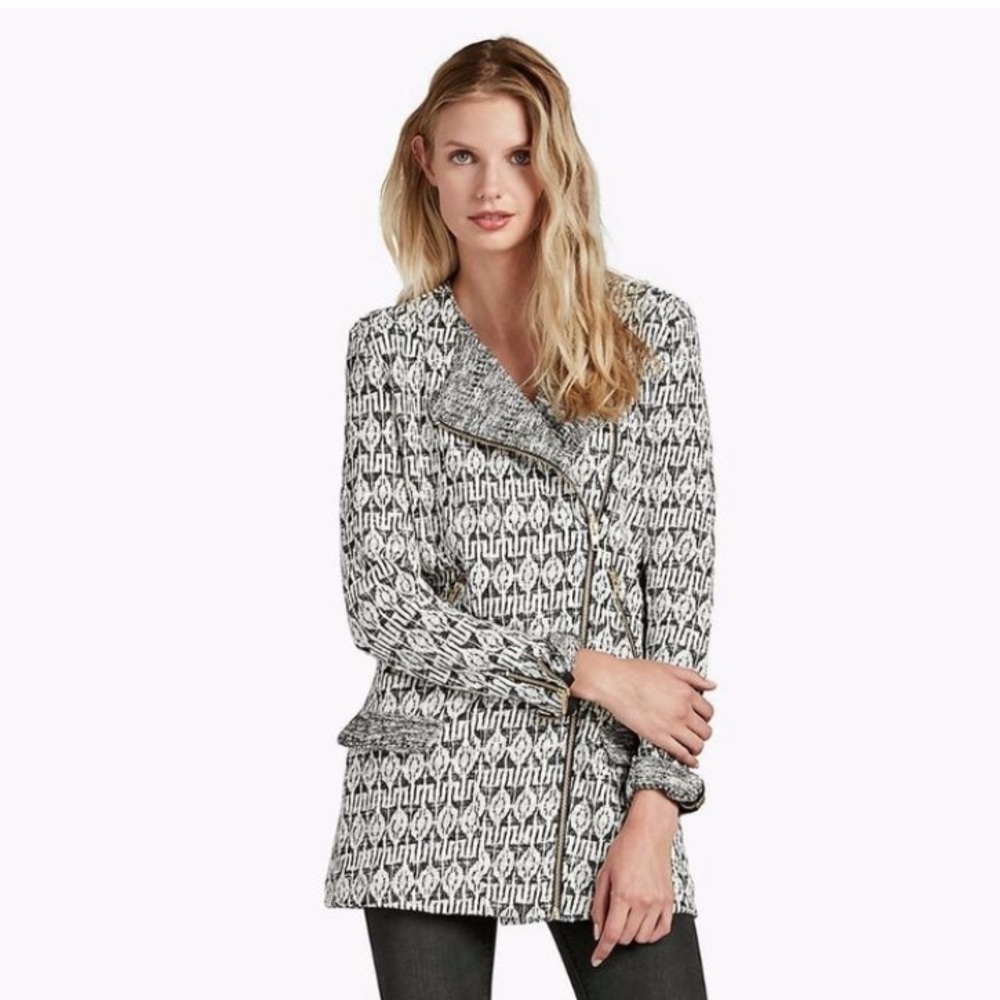 Lucky Brand Moto Asymmetrical Sweater with Zipper, size S